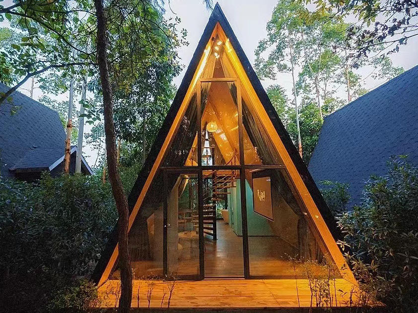 Triangle House Wooden House B_B Mobile Hotel Architecture Design Outdoor Camping Mobile House
