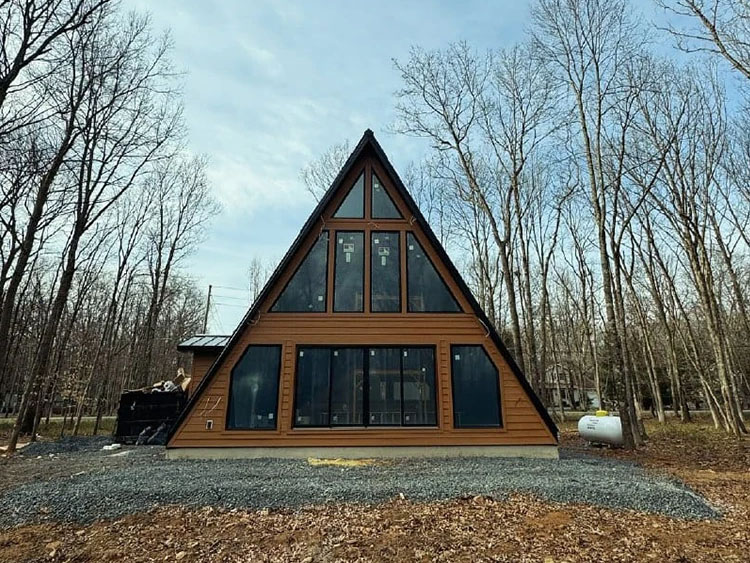 Prefabricated Triangle Wooden Villa Houses Custom Triangular House Light Steel Villa Prefab Triangular House