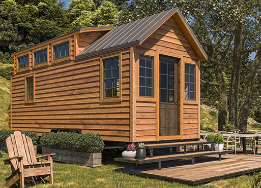 Tiny House Wooden on Wheel Modern Prefab Small Prefabricated Home Mobile Trailer Living Container House