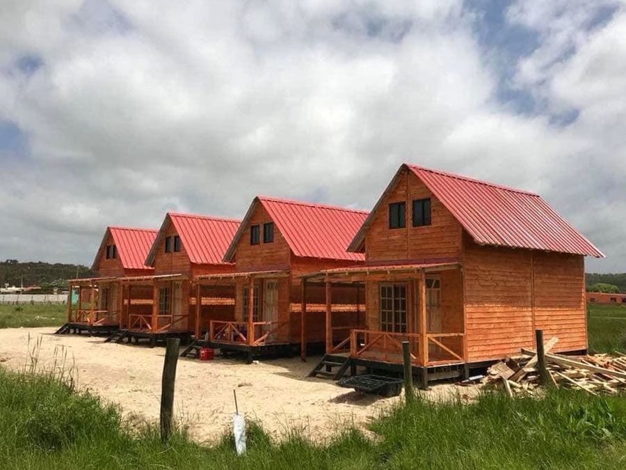 Portable Small Wooden House Village Debuts in Forest Scenic Area