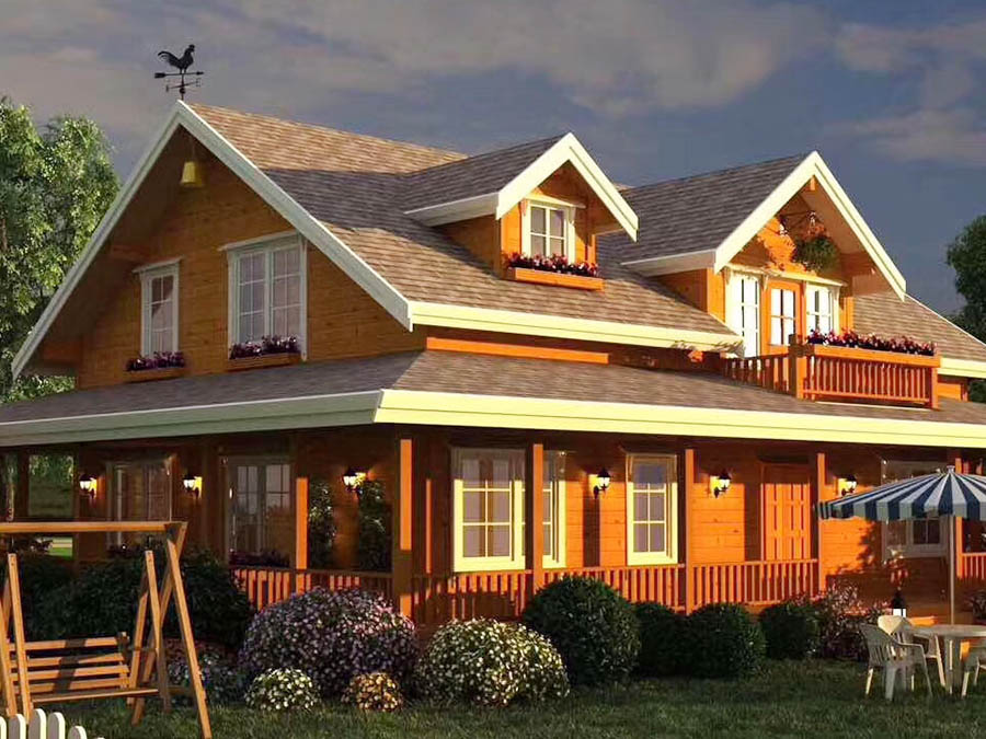 Two-Story Garden Small Wooden House Blends Nature with Comfort