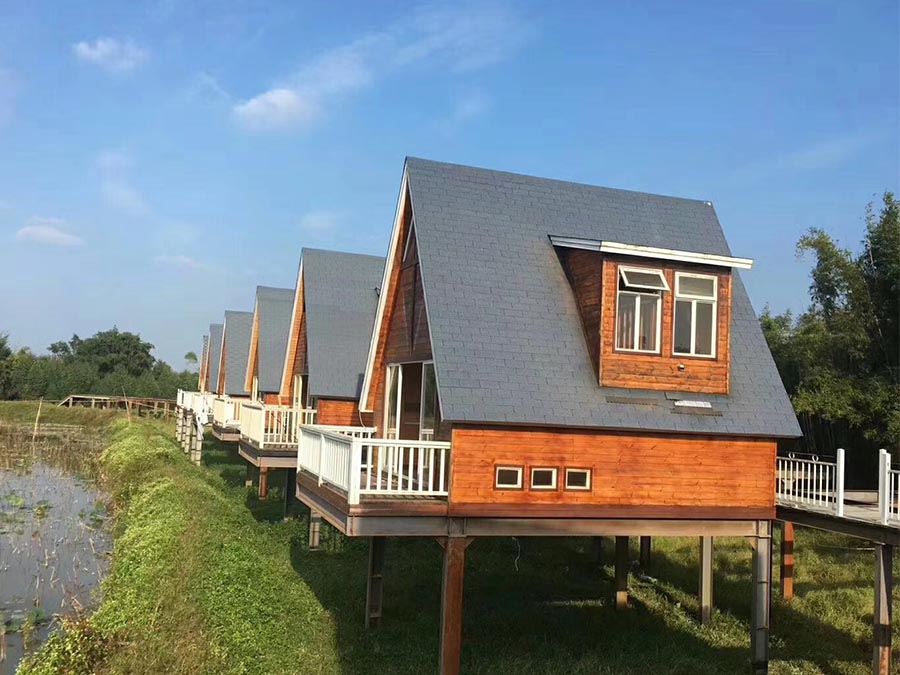 A-Frame Wonder - Triangle Wooden House Village Redefines Nature Getaways