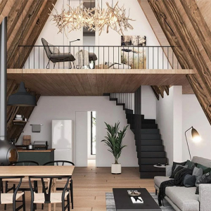 triangle wooden house