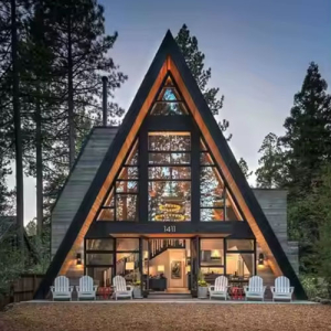 triangle wooden house